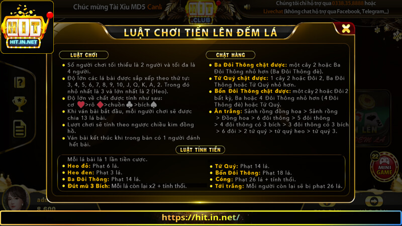 Tìm hiểu luật chơi tiến lên đếm lá Hit Club chi tiết cho Newbie